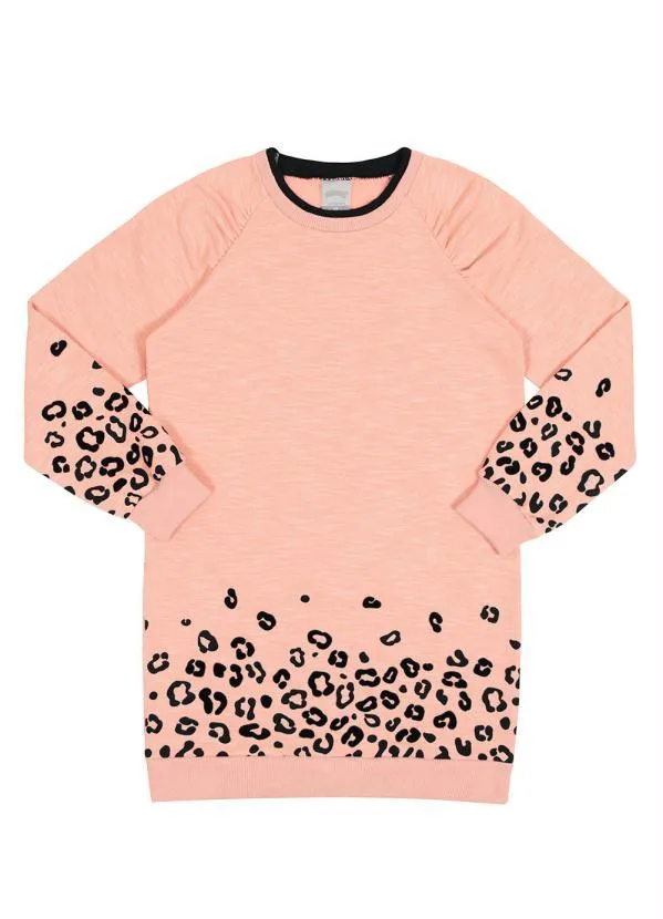 Alakazoo - Vestido Infantil Menina Animal Print Laranja 1