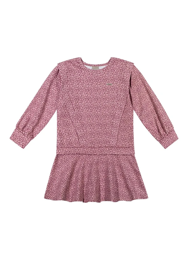 Colorittá - Vestido Infantil Menina Animal Print Rosa