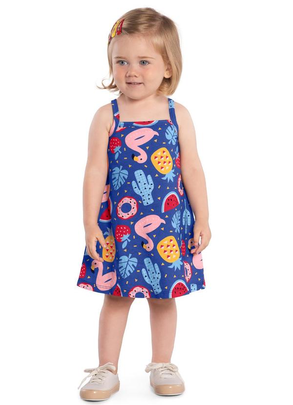 Kyly - Vestido Infantil Menina Azul