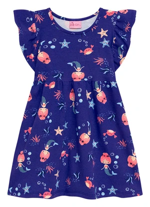 Duduka - Vestido Infantil Menina Azul - DUDUKA