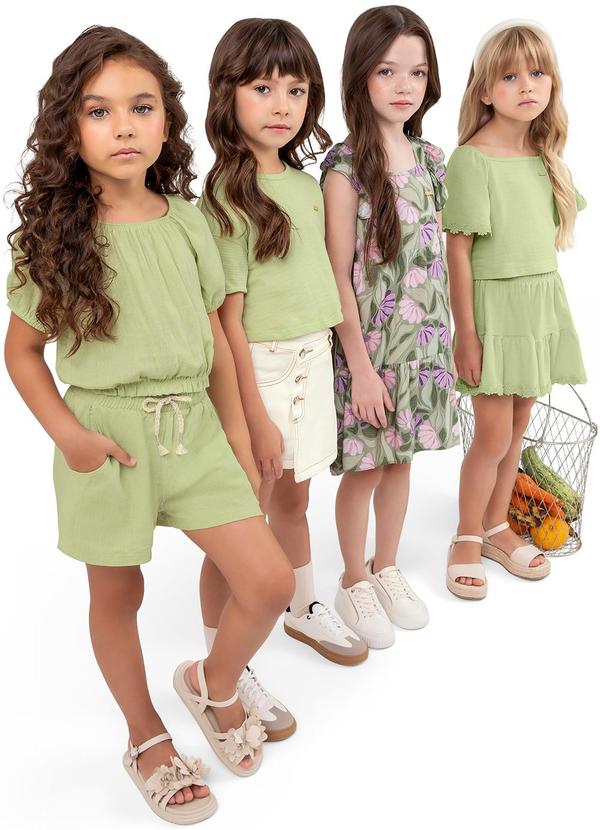 Colorittá - Vestido Infantil Menina Babados Colorittá Verde 2