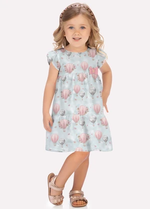 Vestido Infantil Menina Balões Milon (Azul) - MILON