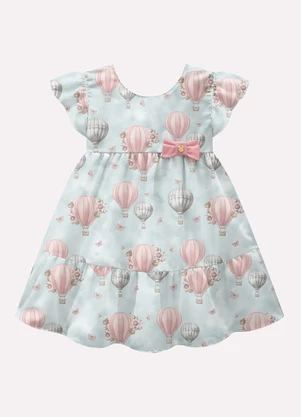 Vestido Infantil Menina Balões Milon (Azul) - MILON