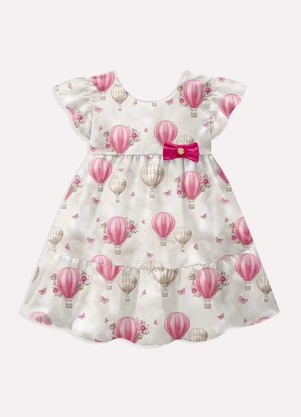 Vestido Infantil Menina Balões Milon (Bege) - MILON