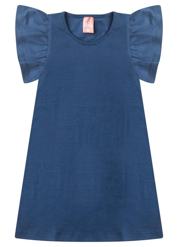 Rosa Azul - Vestido Infantil Menina Básico Iaia Azul Cobalto