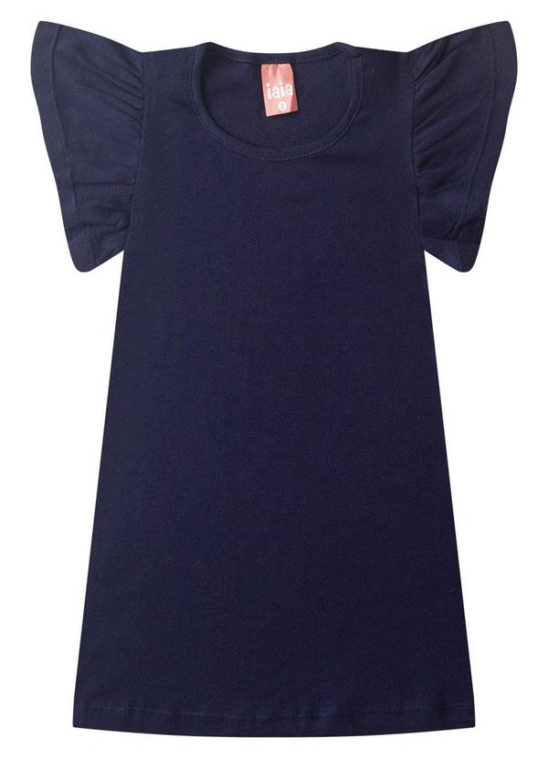 Rosa Azul - Vestido Infantil Menina Básico Iaia Azul Marinho 2