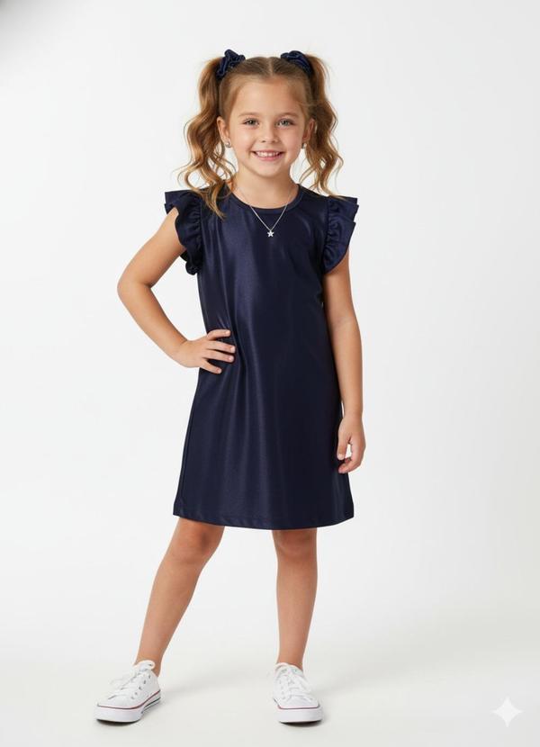 Rosa Azul - Vestido Infantil Menina Básico Iaia Azul