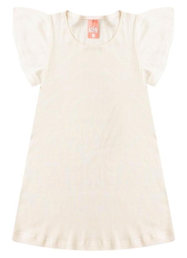 Rosa Azul - Vestido Infantil Menina Básico Iaia Bege 2