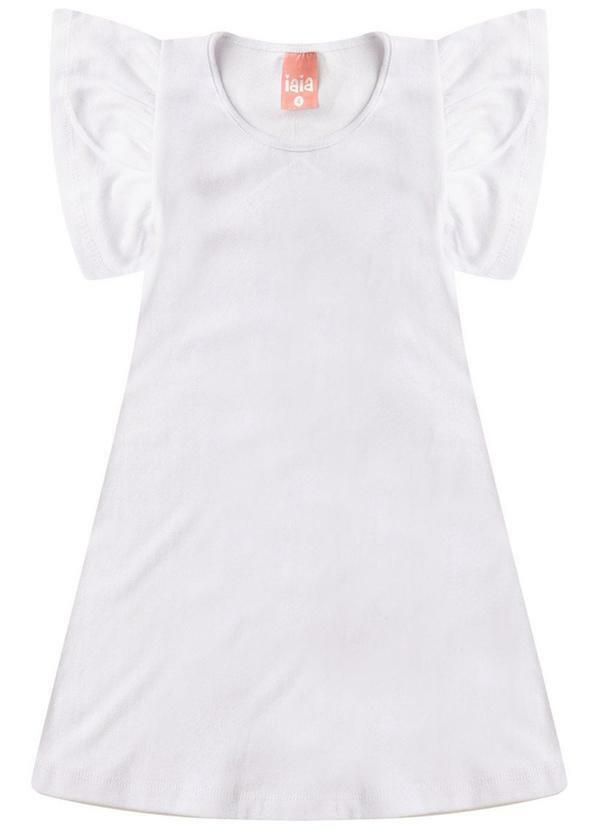 Rosa Azul - Vestido Infantil Menina Básico Iaia Branco