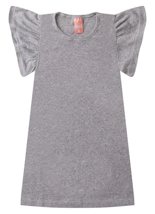 Rosa Azul - Vestido Infantil Menina Básico Iaia Cinza