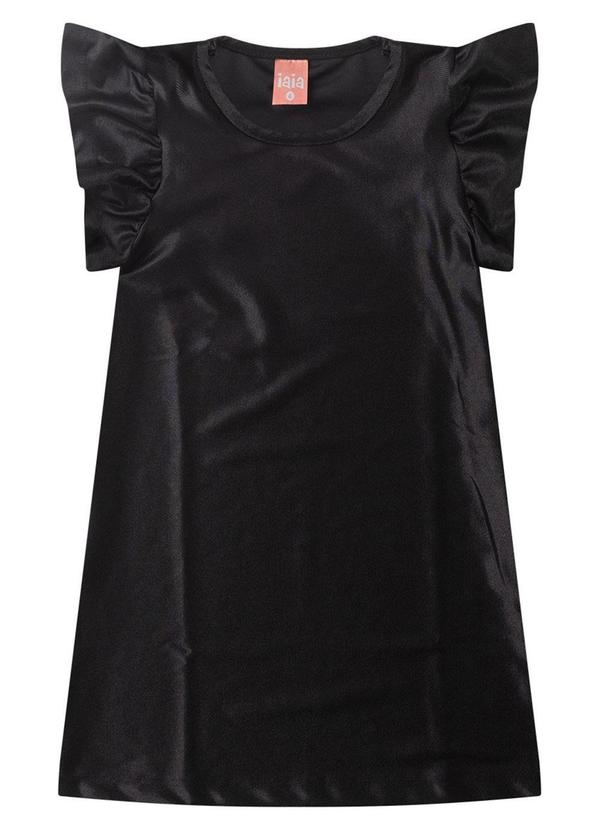 Rosa Azul - Vestido Infantil Menina Básico Iaia Preto 2
