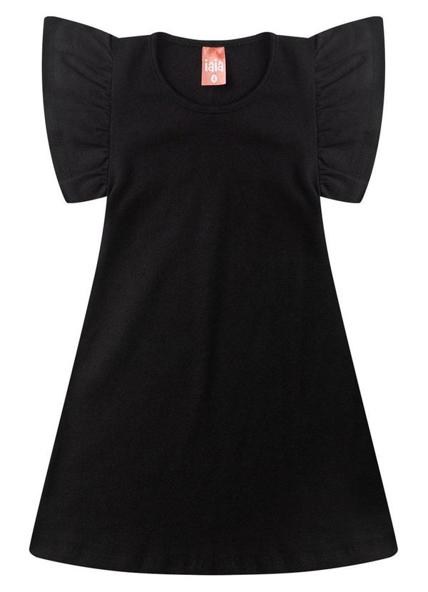 Rosa Azul - Vestido Infantil Menina Básico Iaia Preto