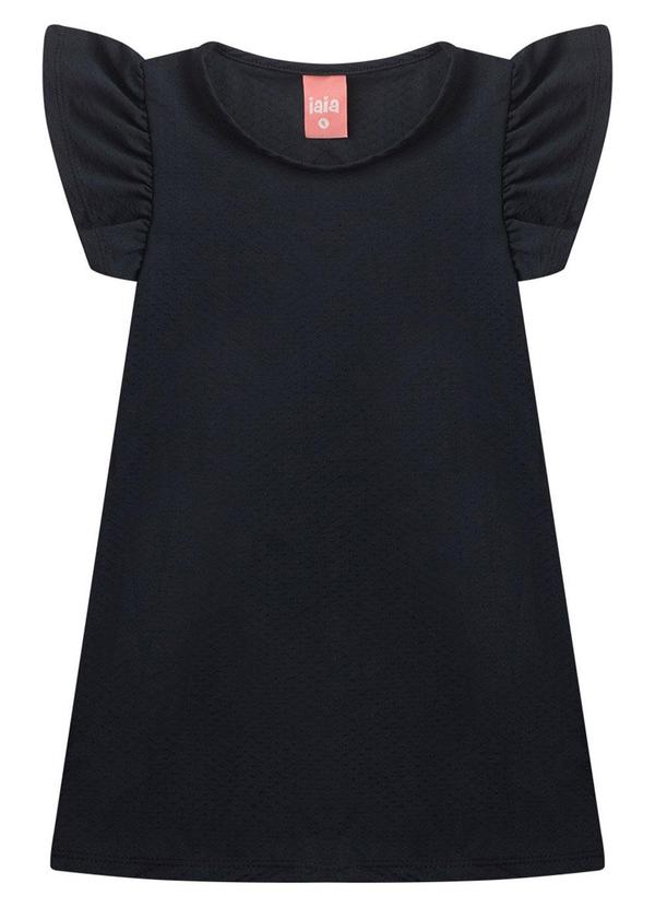 Rosa Azul - Vestido Infantil Menina Básico Iaia Preto