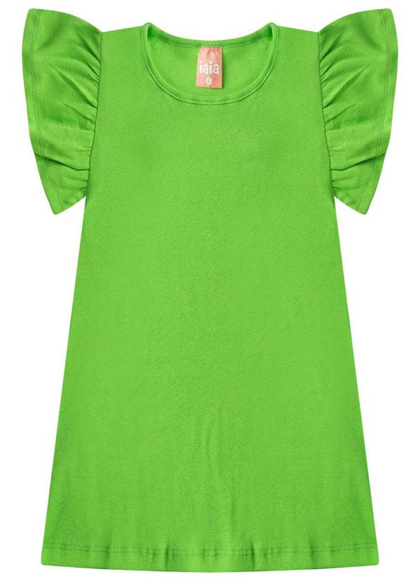 Rosa Azul - Vestido Infantil Menina Básico Iaia Verde Neon 2