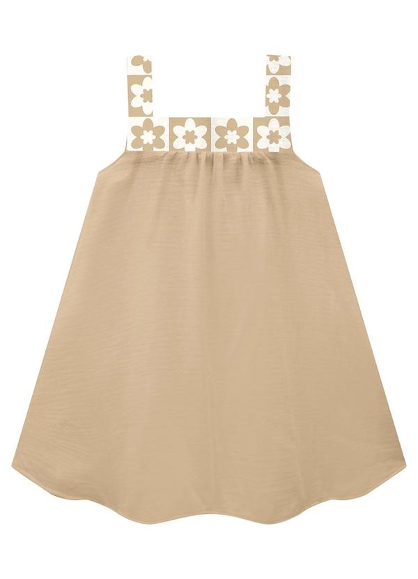 Milon - Vestido Infantil Menina Bege