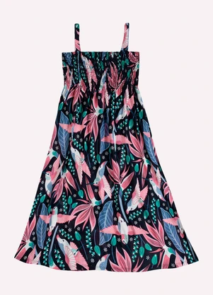 Kyly - Vestido Infantil Menina Beija-Flor Azul Marinho - KYLY