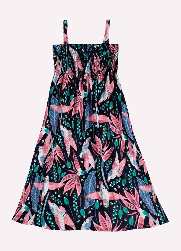 Kyly - Vestido Infantil Menina Beija-Flor Azul Marinho 1