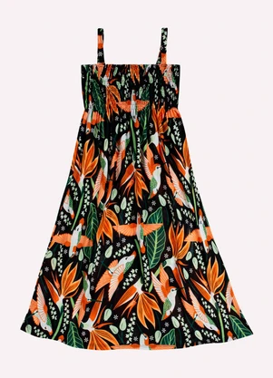 Kyly - Vestido Infantil Menina Beija-Flor Preto - KYLY