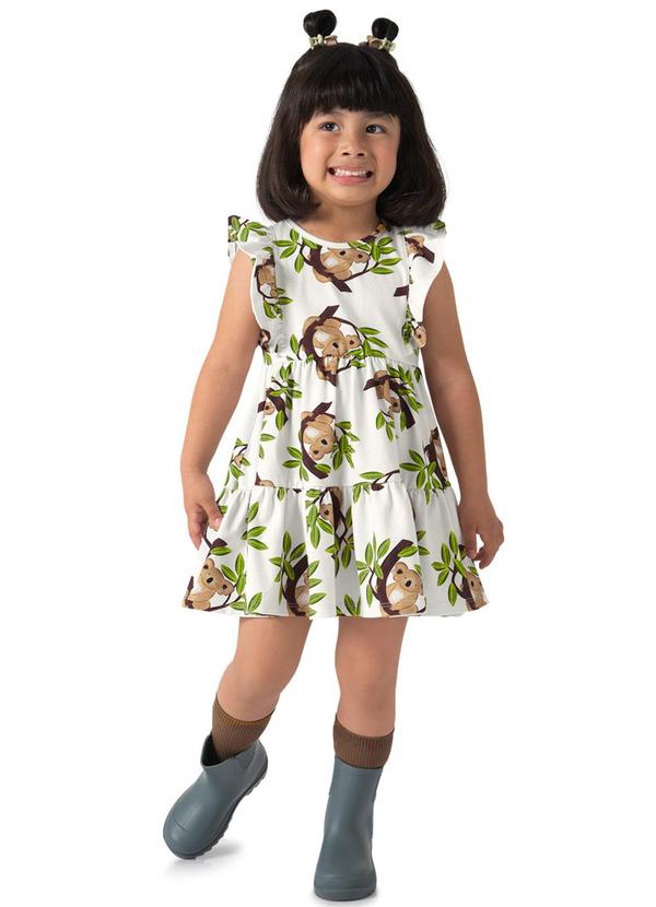 Nanai - Vestido Infantil Menina Bichinho Off White 1