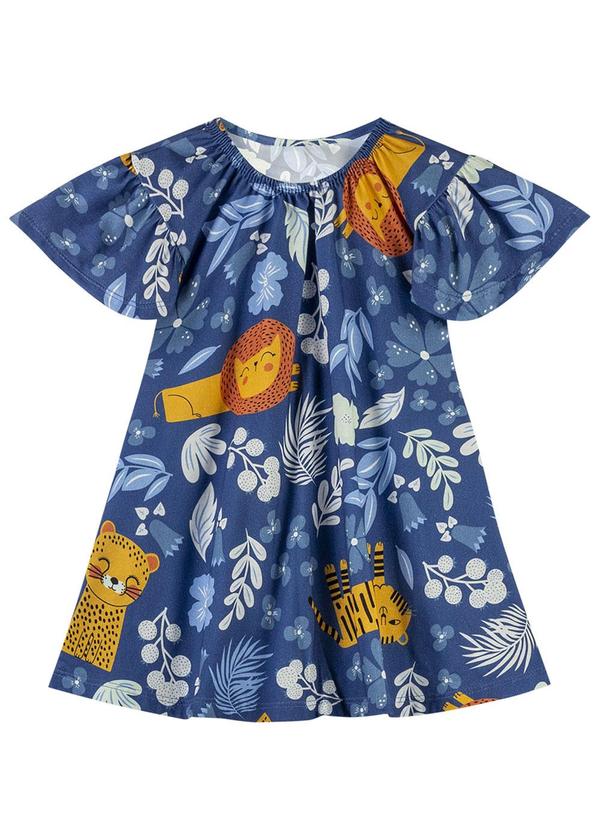 Nanai - Vestido Infantil Menina Bichinhos Azul