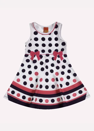 Kyly - Vestido Infantil Menina Bolinhas Branco - KYLY