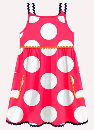 Nanai - Vestido Infantil Menina Bolinhas Rosa - NANAI