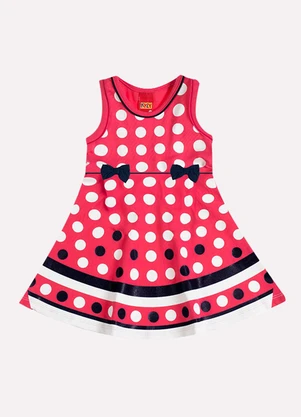 Kyly - Vestido Infantil Menina Bolinhas Rosa - KYLY