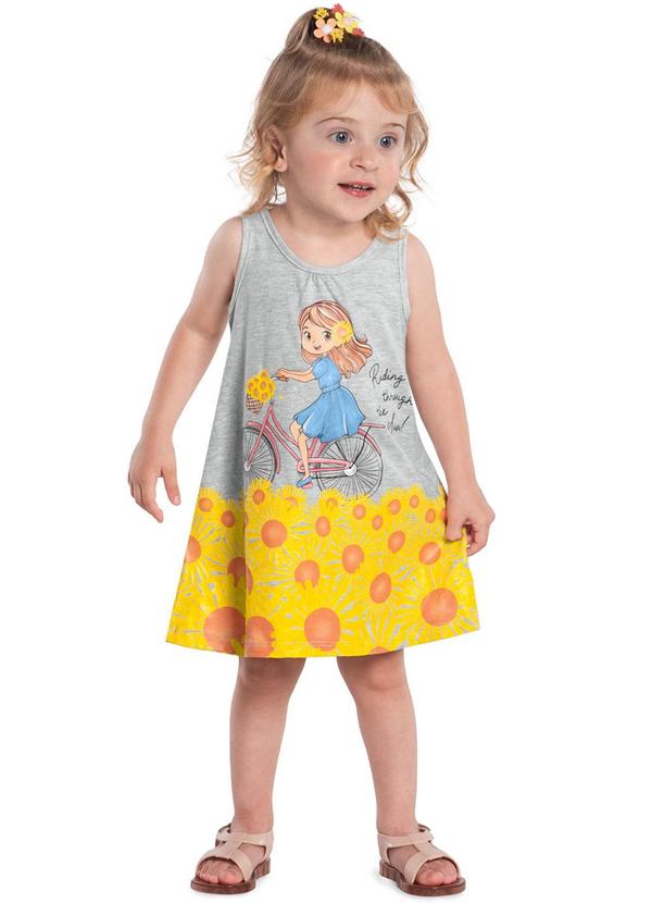 Kyly - Vestido Infantil Menina Boneca Cinza