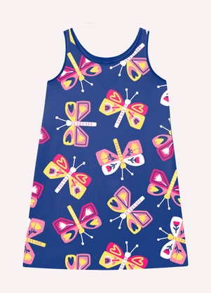 Kyly - Vestido Infantil Menina Borboletas Azul - KYLY