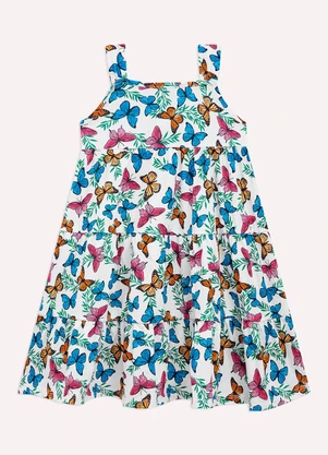 Nanai - Vestido Infantil Menina Borboletas Branco - NANAI