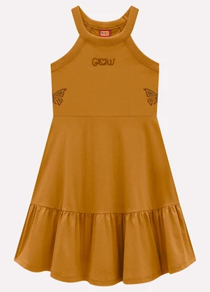 Kyly - Vestido Infantil Menina Borboletas Marrom - KYLY