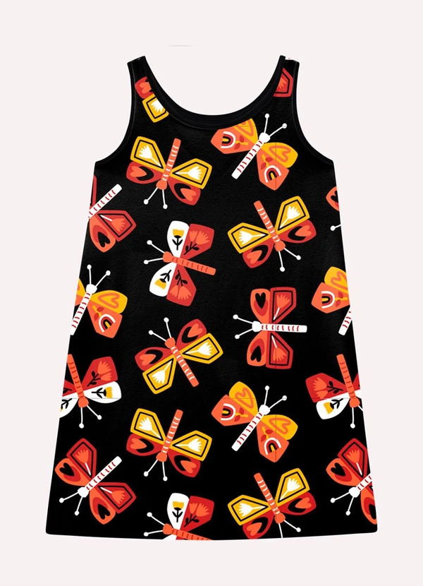 Kyly - Vestido Infantil Menina Borboletas Preto 2