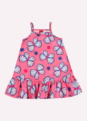 Kyly - Vestido Infantil Menina Borboletas Rosa - KYLY