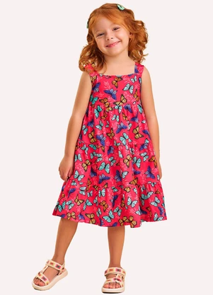 Nanai - Vestido Infantil Menina Borboletas Rosa - NANAI