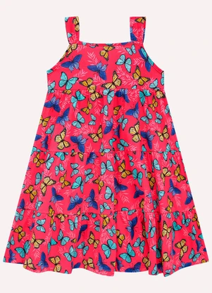 Nanai - Vestido Infantil Menina Borboletas Rosa - NANAI