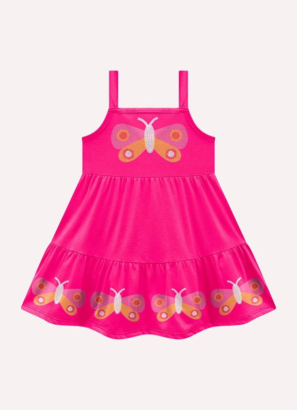 Kyly - Vestido Infantil Menina Borboletas Rosa