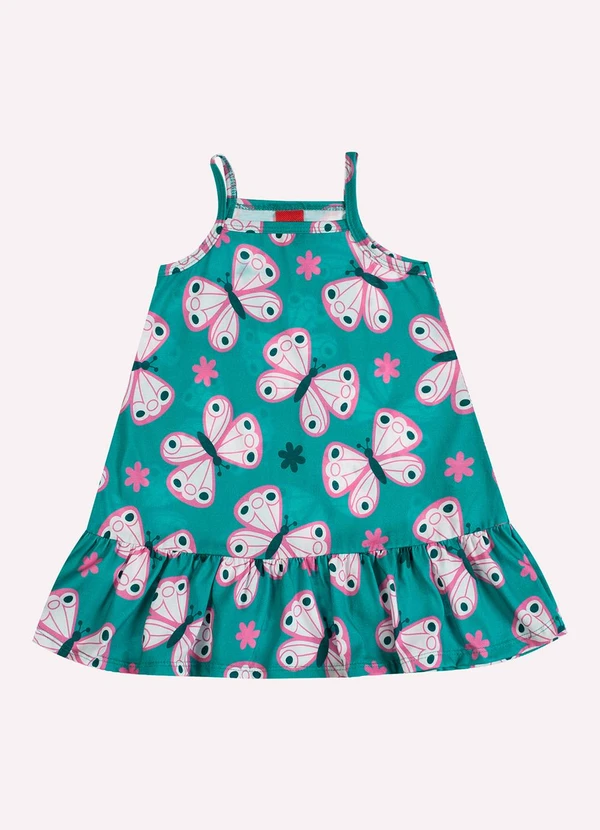 Kyly - Vestido Infantil Menina Borboletas Verde