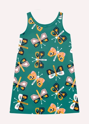 Kyly - Vestido Infantil Menina Borboletas Verde - KYLY