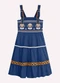 Nanai - Vestido Infantil Menina Bordado Azul - variação: Azul