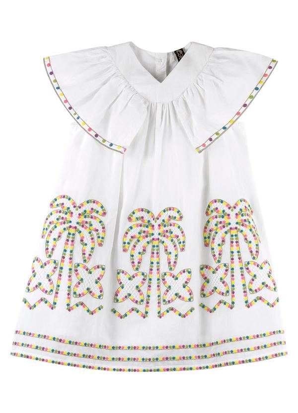 Nanai - Vestido Infantil Menina Bordado Branco 2