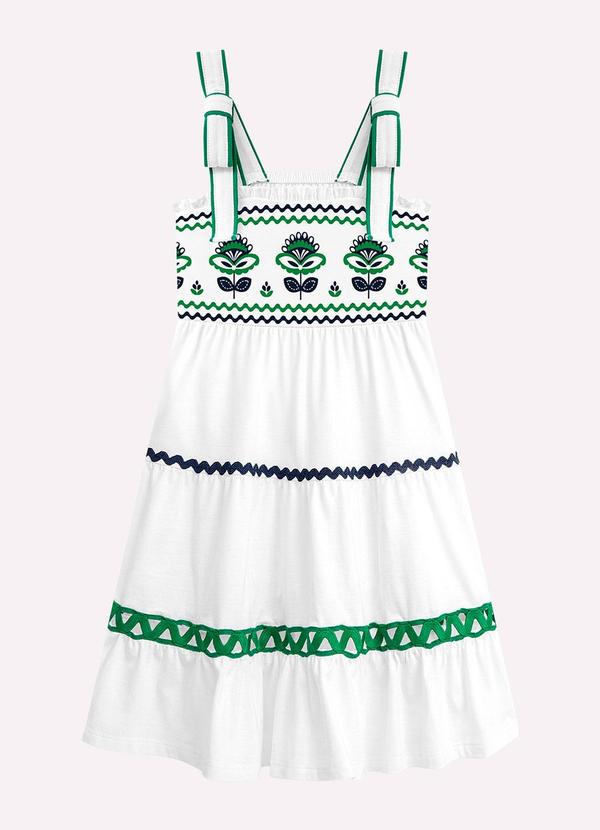 Nanai - Vestido Infantil Menina Bordado Branco 2
