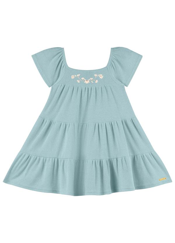 Colorittá - Vestido Infantil Menina Bordado Colorittá Azul