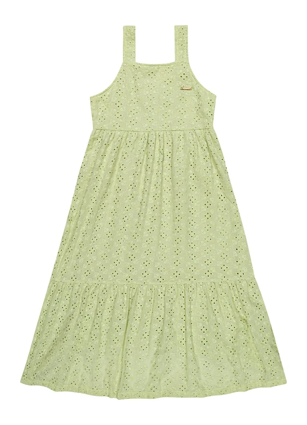 Colorittá - Vestido Infantil Menina Bordado Colorittá Verde