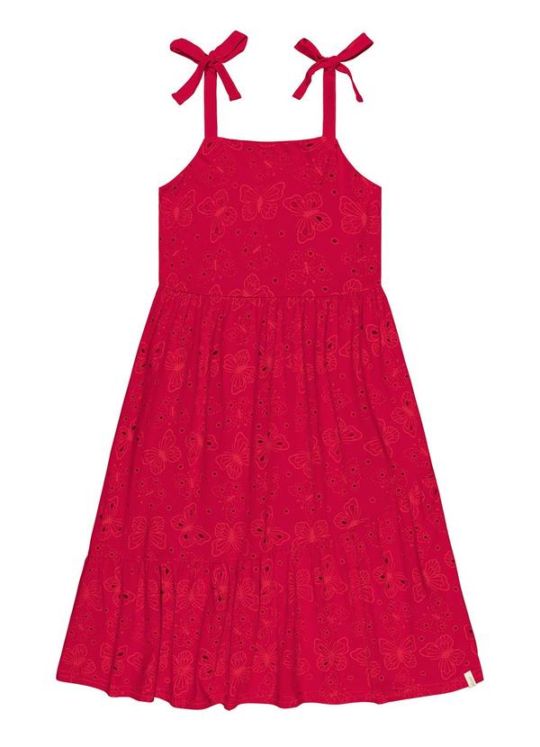 Elian - Vestido Infantil Menina Bordado Elian Vermelho