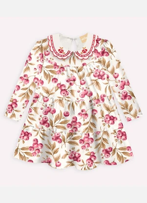 Milon - Vestido Infantil Menina Bordado Off White - MILON