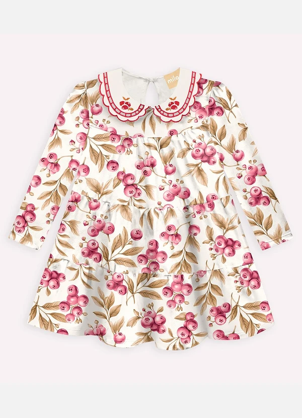 Milon - Vestido Infantil Menina Bordado Off White 2
