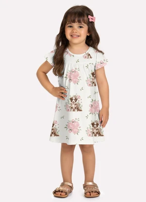Milon - Vestido Infantil Menina Cachorrinho Branco - MILON
