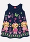 Kyly - Vestido Infantil Menina Cachorrinhos Branco - variação: Azul