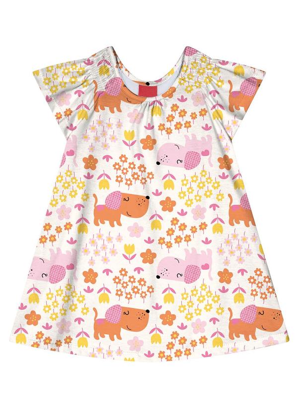 Kyly - Vestido Infantil Menina Cachorrinhos Off White 2