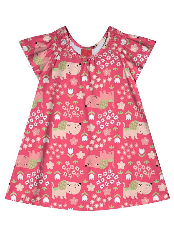 Kyly - Vestido Infantil Menina Cachorrinhos Rosa